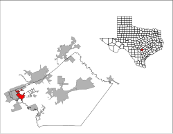Location of Cibolo in Guadalupe County, Texas
