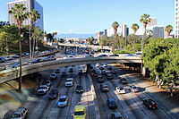The Harbor Freeway is often heavily congested at rush hour.