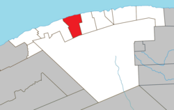 Location within La Haute-Gaspésie RCM.