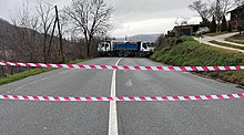 Two trucks roadblocking in North Kosovo