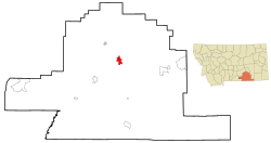 Location of Crow Agency, Montana