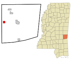 Location of Pachuta, Mississippi