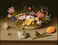 Ambrosius Bosschaert (1573–1621), Still-Life of Flowers (1614)