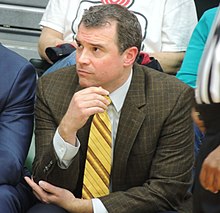 Brett Reed, on the bench during a Lehigh game against Loyola