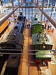 Russian locomotive class FD-1103 (on the left of the photo) at the Russian Railway Museum, St. Petersburg