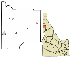 Location of Bovill in Latah County, Idaho.