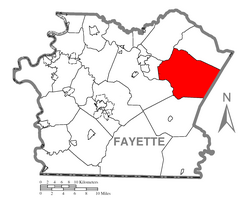 Location of Springfield Township in Fayette County
