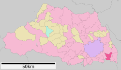Location of Sōka in Saitama Prefecture