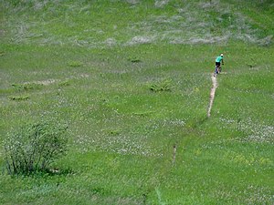 Biker seen from the Old Ski Hill Overlook
