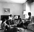 Image 2Family watching TV, 1958 (from History of television)