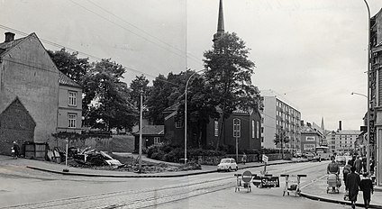 Exterior view (in 1962, after the church was moved in order to widen the road)