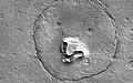 "Bear Face on Mars" viewed from MROrbiter (January 31, 2023)