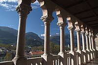 The Venetian Gothic loggia of the Buonconsiglio Castle in Trento, Italy