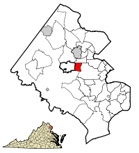 Location of Mantua in Fairfax County, Virginia