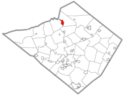 Location of Hamburg in Berks County, Pennsylvania