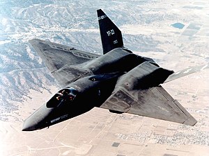 The first YF-23 prototype PAV-1, nicknamed "Black Widow", conducts test flights over Edwards Air Force Base
