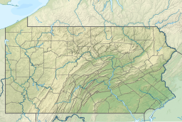 Location of Pikes Creek Reservoir in Pennsylvania, USA.