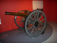 Bronze cannon Plasencia of 9 cm Model 1878 Krupp. Manufactured in the Royal Artillery Factory of Seville