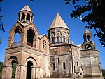 Etchmiadzin Cathedral, a large building complex in stone