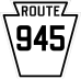 Pennsylvania Route 945 marker