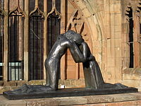 Josefina de Vasconcellos' 1977 statue Reconciliation in the old cathedral's nave