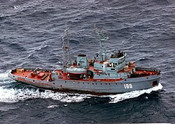 Russian Coast Guard Project 745P border patrol ship Zabaykalye in the western Pacific in 1992