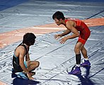 Gold Medal Match: Wataru Sasaki (right) vs. Giorgi Tokhadze