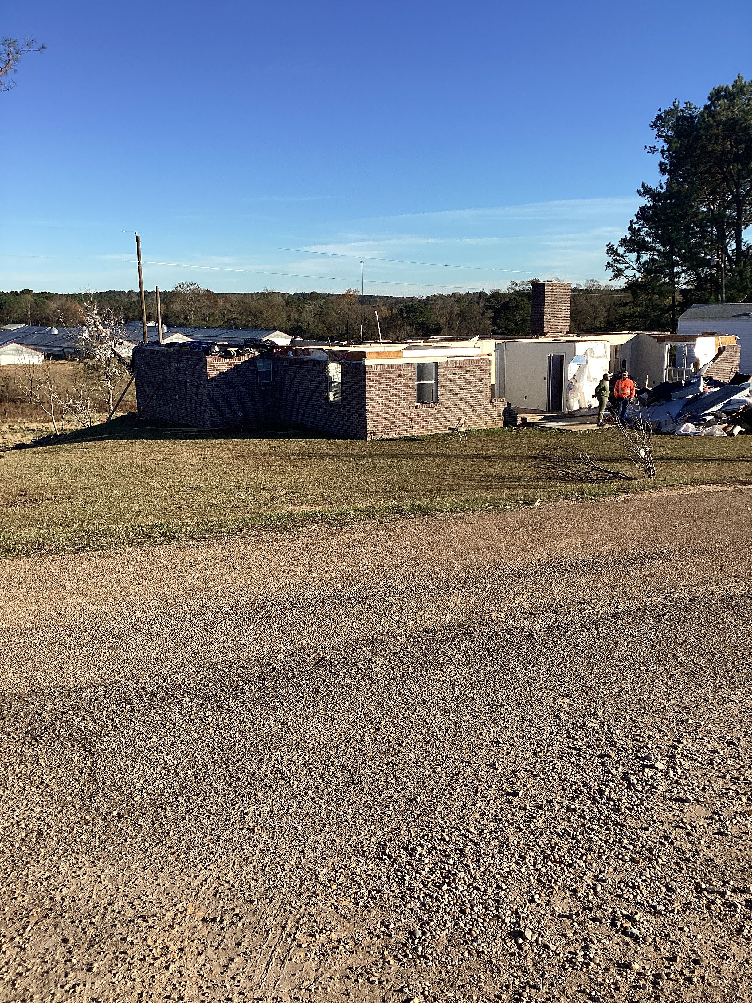 A home that was unroofed by an EF2 tornado in Jasper County, Mississippi.