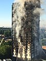 Grenfell Tower in the early morning of 14 June 2017.