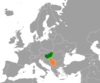 Location map for Hungary and Serbia.