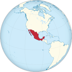 Location of the United Mexican States prior to the Gadsden Purchase in 1852.