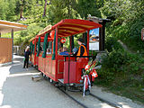 The Riffelalp tram at the station