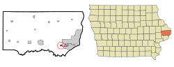 Location of Low Moor, Iowa