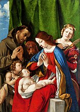 Adoration of the Child, Lorenzo Lotto