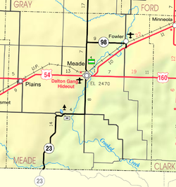 KDOT map of Meade County (legend)
