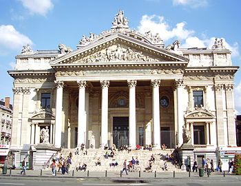 Former Brussels Stock Exchange building on the Place de la Bourse