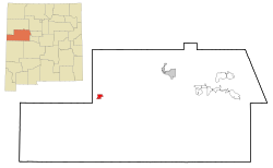 Location of Pinehill in Cibola County