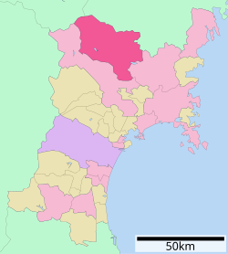 Location of Kurihara in Miyagi Prefecture