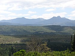 The Outeniqua Mountains, on which the settlement lies.