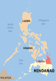 Map of the Philippines highlighting Caraga
