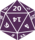 purple twenty sided dice