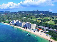 Rizzan Sea-Park Hotel in Tancha Bay, Okinawa Prefecture, the largest hotel in Okinawa with 826 rooms