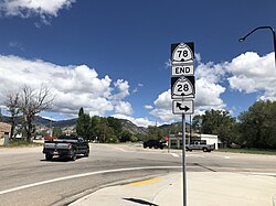 Junction of SR-28 and SR-78 in Levan, May 2020