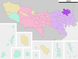 Location of Adachi in Tokyo Metropolis