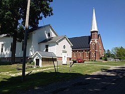 1832 chapel (foreground) and 1876 church