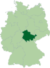Map of Germany:Position of Thuringia highlighted