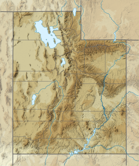 map of the United States with the Devils Garden marked in south central Utah