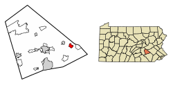 Location of Richland in Lebanon County, Pennsylvania.