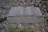 Robert Louis Stevenson monument in the park