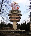Tower with en route radar at Neunkircher Höhe in the Odenwald